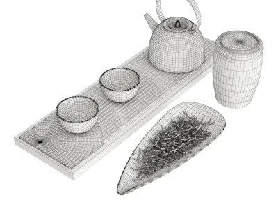 Chinese Tea Ceremony Set 3D model