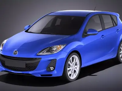 Mazda 3 hatchback 2013 european VRAY 3D model