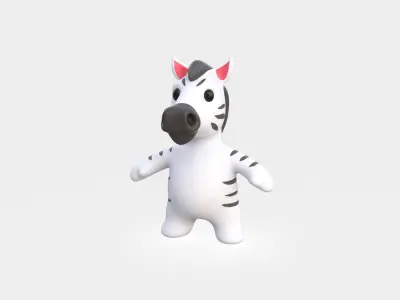 Little animal baby - Zebra cute - Animated  Low-poly 3D model