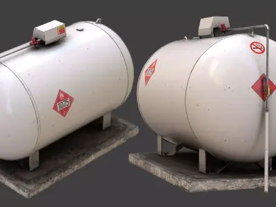 Gas Tank Low-poly 3D model