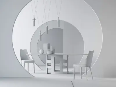 Aesthetic interior scene 3D model