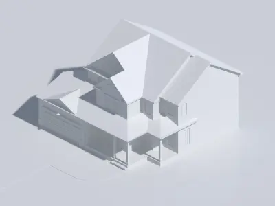 Cape Cod House 2 Low-poly 3D model