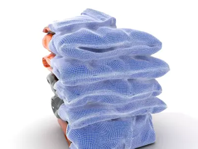 Stacked Leather Cushions model pack Low-poly 3D model