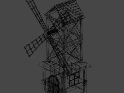 Cartoon Simple Windmill Low-poly 3D model