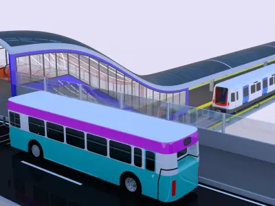 Stockholm metro station IV 3D model