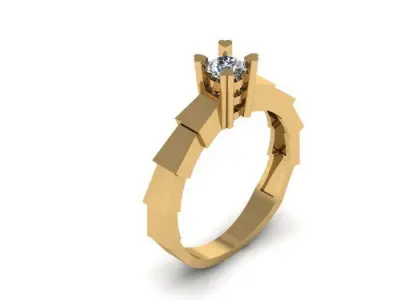 solitair ring 3D print model