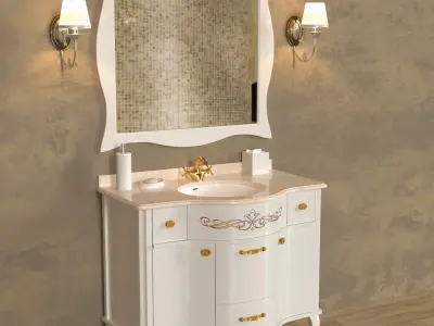 washbasin bathroom vanity with mirror 3D model