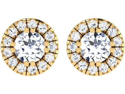 Solitaire Women Stud Earring 3dm STL OBJ FBX Render Details 3D print model