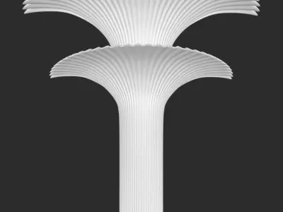 Elegant 3D Interior Wall Decoration - Modern Fan Design 3D print model