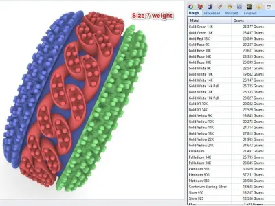 Rotatable Cuban Chain Ring   Wide Band Fully Paved  Size 7 US 3D print model
