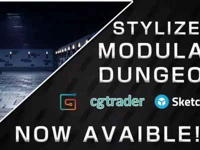 Stylized Modular Dungeon for UE4 3D model