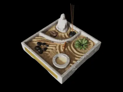 Miniature Zen Garden 3D model