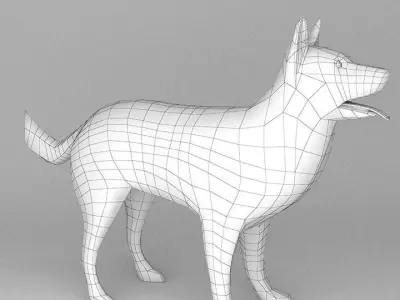 German Shepherd Low-poly 3D model