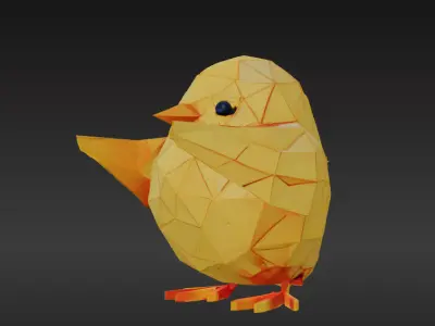 Low-Poly Easter Chick Free 3D model