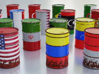 Steel Drum Gas - Barrel - Tambor de Gasolina 3D model