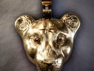 lion indian pendant 3D print model