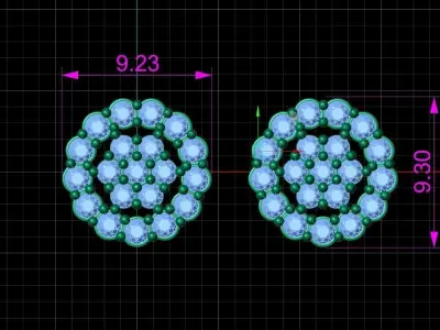 Diamond Jewelry Earring 3D print model get