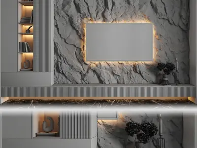 tv wall - set 05 3D model