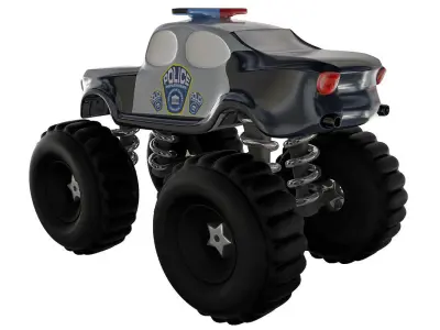 Police  Cartoon  Car 3D model