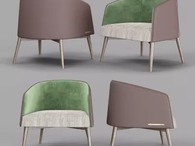 Luxury Ellitia Single Armchair 3D model