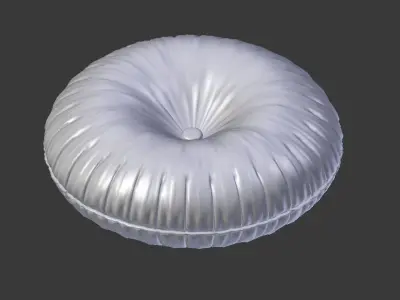 Round Leather Pillow 3D model