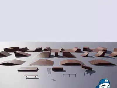 Skate Park Pack Low-poly 3D model