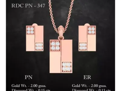 Pendant Earrings combo - 347 3D print model