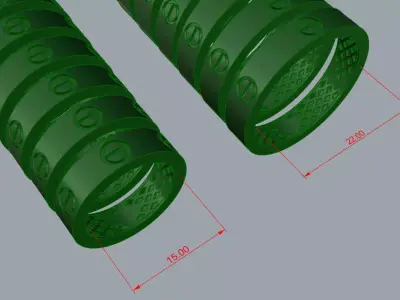 15 Sizes Brand Elegant Rings Jewelry Gold  3D print model