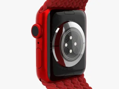 Apple Watch Series 6 braided solo loop red 3D model