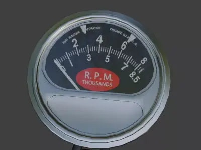 60s Racing Tachometer Low-poly 3D model