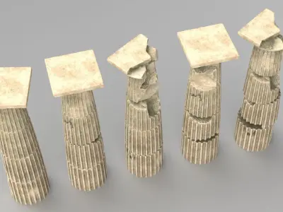 Doric Column Set 3D model