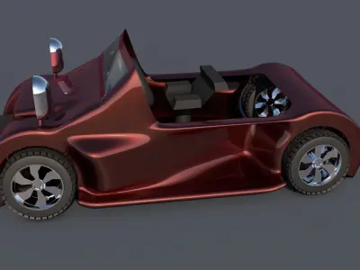 3d Car Game Style Three Low-poly 3D model