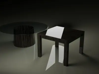 Table with glass top Free 3D model