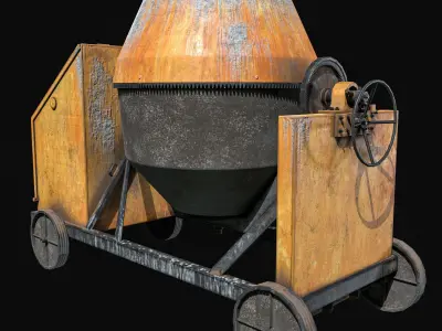Concrete Mixer 3 Colors Low-poly 3D model
