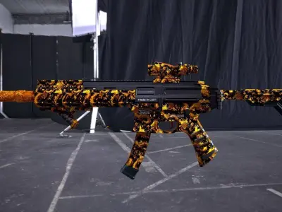 SP SABER SMG Golden Dragon Skin Low-poly 3D model