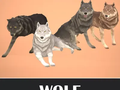 Wolf - Stylized Animals Pack Low-poly 3D model