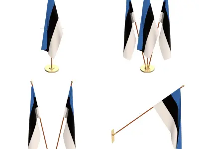 Estonia Flag Pack 3D model