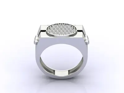Print Ready STL 3DM  Gents Rings Diamond Men Ring  3D print model 106