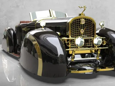 Cadillac V16 Speedster 1930 Concept lowpoly model Low-poly 3D model