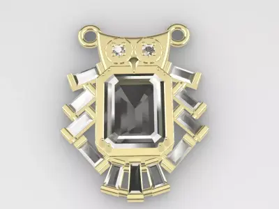 owl pendant 3D print model