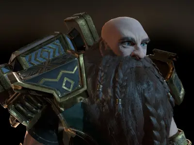 Dwarf Low-poly 3D model