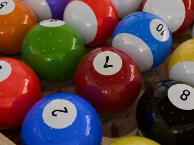 Billiard Balls low-poly 3d model 3D model