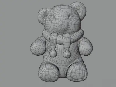 Bear soft toy Low-poly 3D model