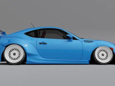 HIGHPOLY Subaru BRZ Custom Widebody 3D Blend File 3D model