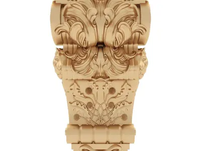 Corbel 4 golden scroll 3D model