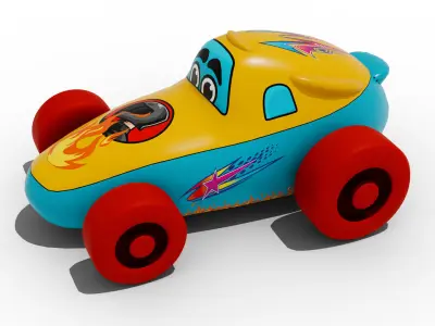 Cartoon Car Race Stylized Low Poly Racing Car Low-poly 3D model