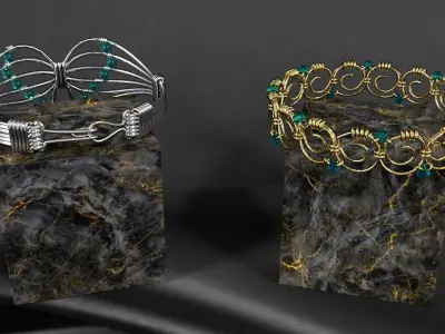 Bracelet made of wire 3D model