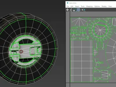 WHEEL AND TIRE 6 3D model Low-poly 3D model