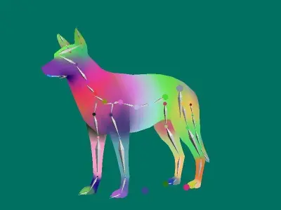 Belgian Malinois Low poly 3D model