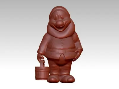 Garden Gnome with Bucket of water 3D print model